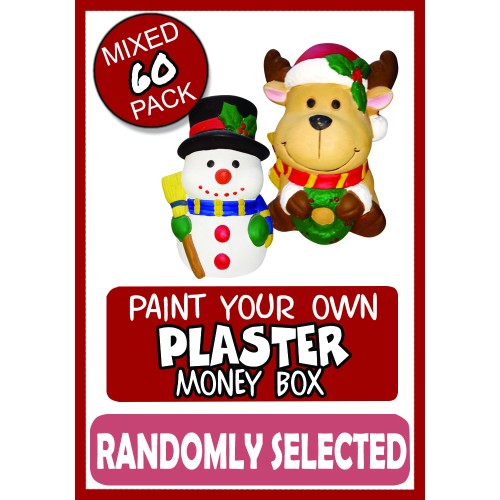 XMAS Plaster Money Boxes - 60 Pack XMAS Plaster Money Boxes - 60 Pack